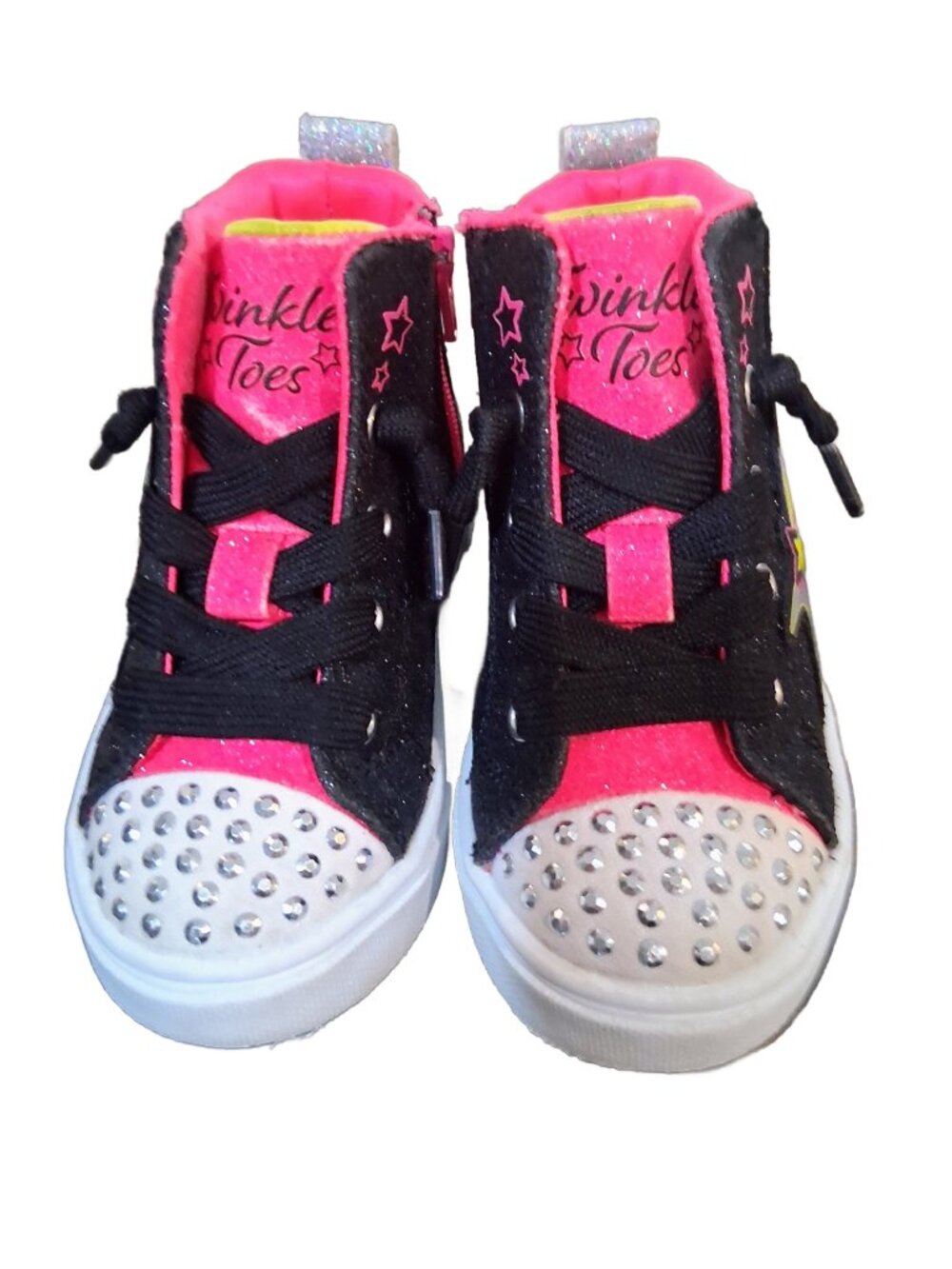 Skechers Girls Twinkle Toes Light Up High-Top Sneakers Black Multi Size 5
